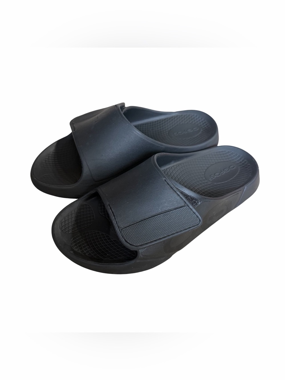 OOFOS OOahh Sport Flex Recovery Slide Sandals Black Size 9
